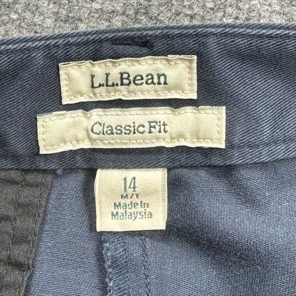 LL Bean Classic Fit Chino Pants Womens 14 MT Navy Blue Cotton Straight Leg - Picture 2 of 9